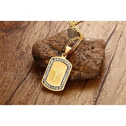 Unisex Titanium Pendant 32 mm Zircon Star of Life PN-642