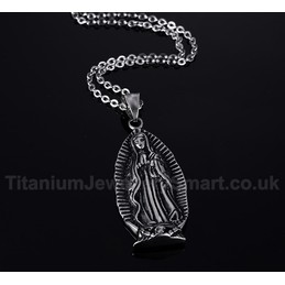 Unisex Titanium Pendant Virgin Mary Tag PN-485