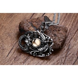 Men's Titanium Pendant Punk 44.5 mm Chinese Dragon and Phoenix PN-778