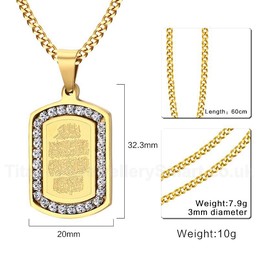 Men's Titanium Pendant 32.3 mm Zircon PN-640G