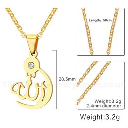 Men's Titanium Pendant 28.5 mm Crystal Allah PN-630