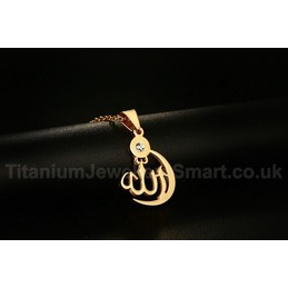 Men's Titanium Pendant 28.5 mm Crystal Allah PN-630