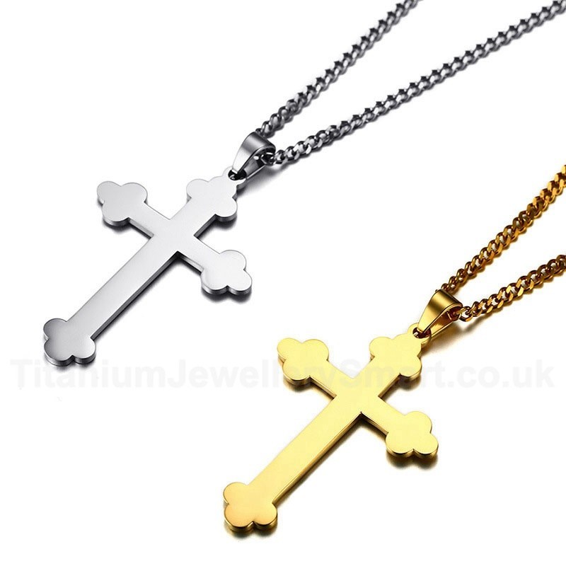 Men's Titanium Pendant 53 mm Bud Cross PN-866