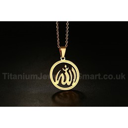 Men's Titanium Pendant 29 mm Hollow Allah PN-633