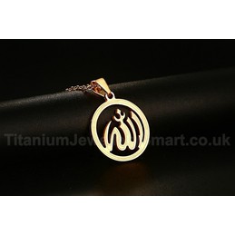 Men's Titanium Pendant 29 mm Hollow Allah PN-633