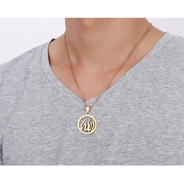 Men's Titanium Pendant 29 mm Hollow Allah PN-633