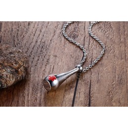 Unisex Titanium Pendant 39.5 mm Medical ID Perfume Bottle Openable PN-684