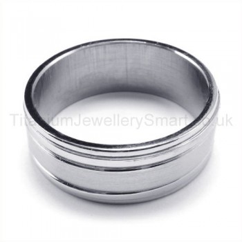 Silvery Pure Titanium Ring 19194-£74 - Titanium Jewellery UK