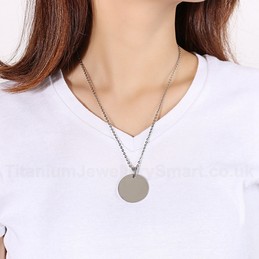 Unisex Titanium Pendant Round PN-005