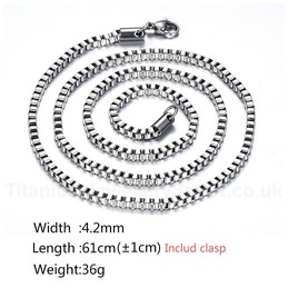Unisex Titanium Necklace Box Chain NC-005