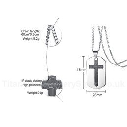 Men's Titanium Pendant Cross Tag PN-923