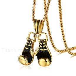 Men's Titanium Pendant Two Boxing Gloves Sport PN-883G