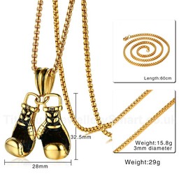 Men's Titanium Pendant Two Boxing Gloves Sport PN-883G