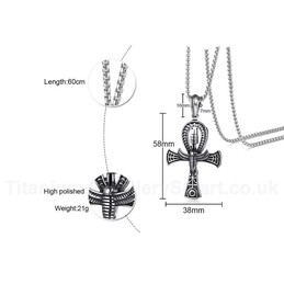 Men's Titanium Pendant The Ankh Cross PN-1038