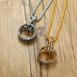 Men's Titanium Pendant Bones of Hand Ring PN1094