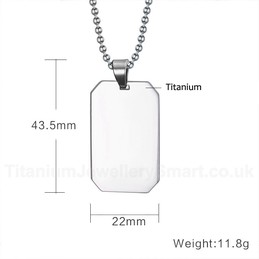 Unisex Titanium Pendant Dog Tag 