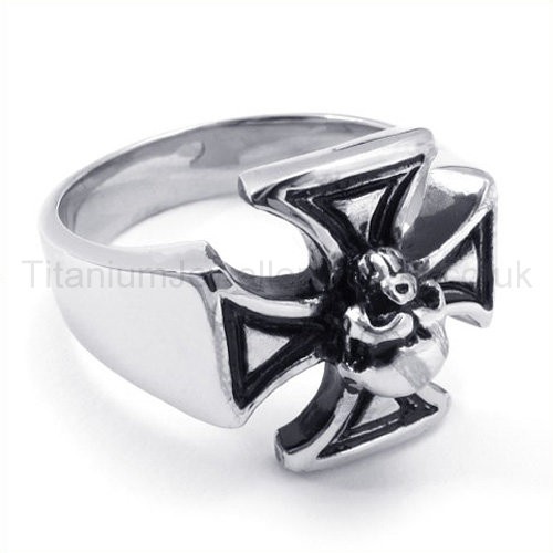 Classical Cross Titanium Ring 19250-£109 - Titanium Jewellery UK