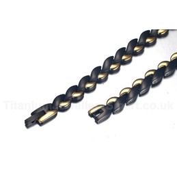 Men's Titanium Necklace 8 mm Black Magnet CNC-003