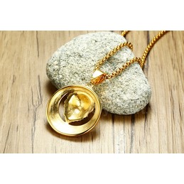 Men's Titanium Pendant Punk Crystal Lion PN-1029G