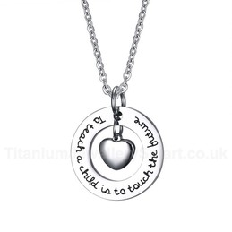 Unisex Titanium Pendant 25 mm Heart Shaped Tag PN-617