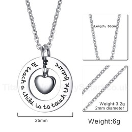 Unisex Titanium Pendant 25 mm Heart Shaped Tag PN-617