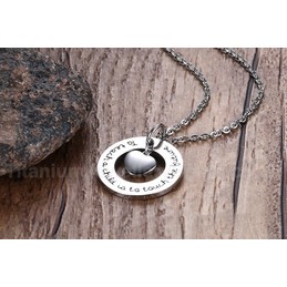 Unisex Titanium Pendant 25 mm Heart Shaped Tag PN-617