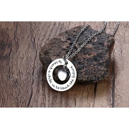 Unisex Titanium Pendant 25 mm Heart Shaped Tag PN-617