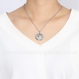 Unisex Titanium Pendant 25 mm Heart Shaped Tag PN-617