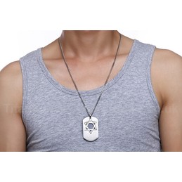 Men's Titanium Pendant 50 mm Hollow Hexagram PN-832S