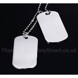 Men's Titanium Pendant Two Tags PN-386