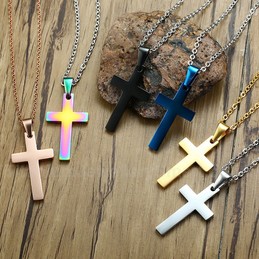 Unisex Titanium Pendant 35 mm Cross PN-570