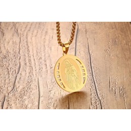 Unisex Titanium Pendant 35 mm Virgin Mary PN-606