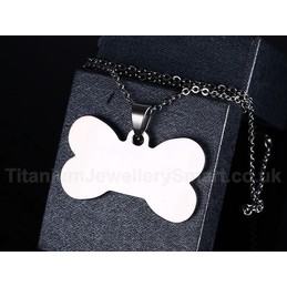 Unisex Titanium Pendant Dog Tag Bone Shape PN-347