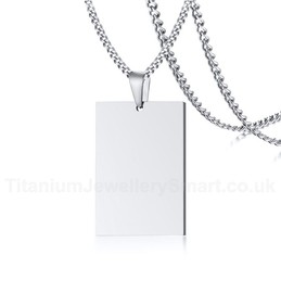 Men's Titanium Pendant Square Tag PN-1109