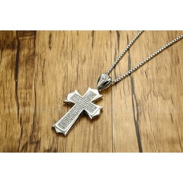 Men's Titanium Pendant Cross Zircon PN-980