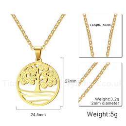 Men's Titanium Pendant 27 mm Tree Christmas Tree PN-661
