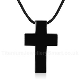 Men's Titanium Pendant Cross Black PN-287