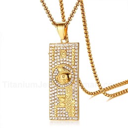 Men's Titanium Pendant Crystal PN1060