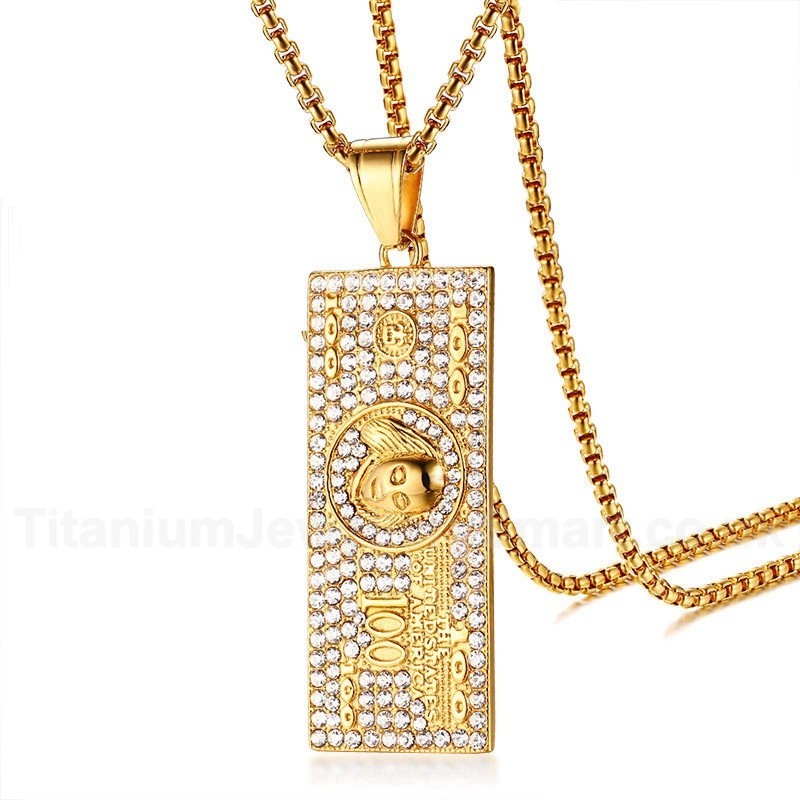 Men's Titanium Pendant Crystal PN1060