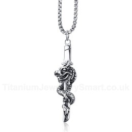 Men's Titanium Pendant 53.4 mm Chinese Dragon PN-713