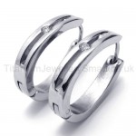 Silver Smart Titanium Inlayed Diamond Earrings 18569