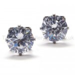 Inlayed Diamond Titanium Earrings 18573