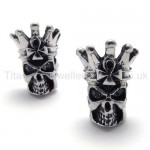 White Eyes Skull Titanium Earrings 20336