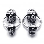 Double-face Skull Titanium Earrings 20353