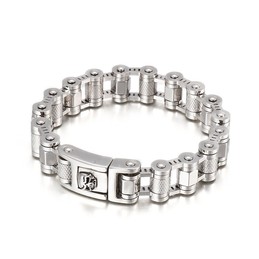 Cool skull bicycle chain titanium bracelet for men
