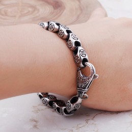 titanium retro jewelry Cool flower hollow chic titanium bracelet for men