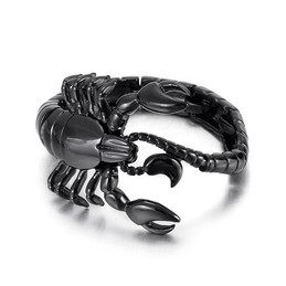  Cool black scorpion titanium bracelet for men
