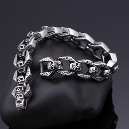  chic wind skull bracelets tide men titanium bracelets