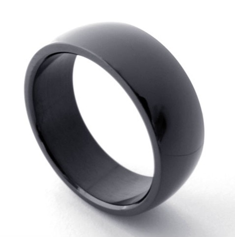 Polished Black Titanium Ring 20807 