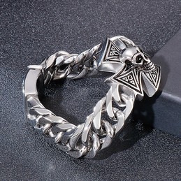 Cool Men's Cross Skull Bracelet